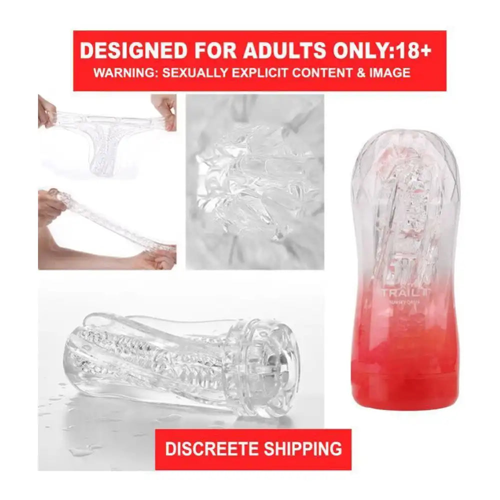 Transparent textured trainer cup with ergonomic design and reusable construction.
