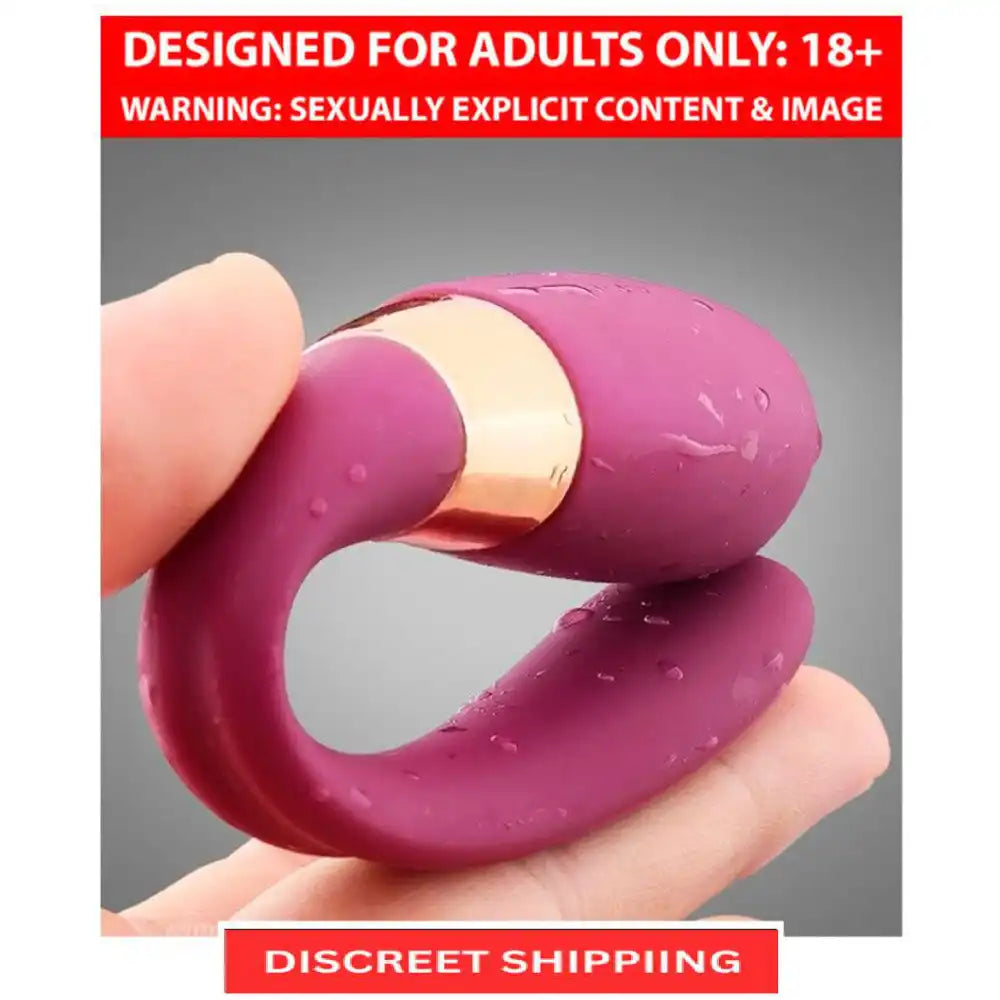 U-shape women's vibrating massager with wireless remote control and rechargeable silicone design.
