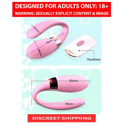 U-shape women's vibrating massager with wireless remote control and rechargeable silicone design.
