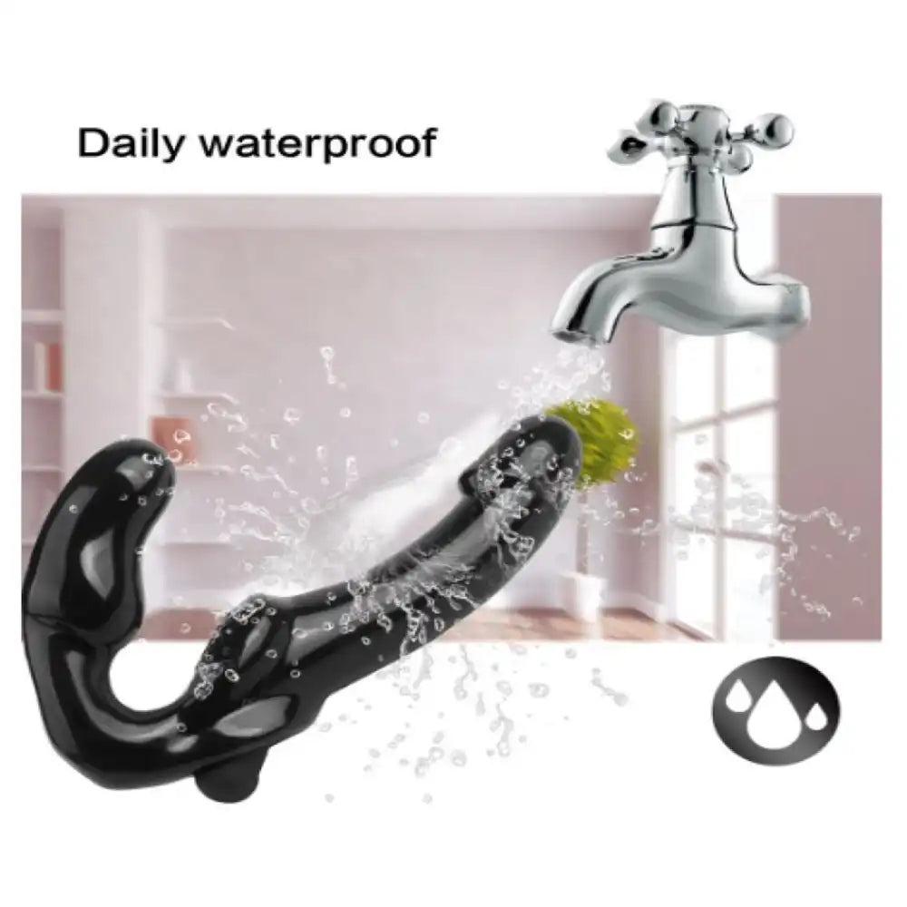 Wireless remote control double heads vibrating massager with magnetic USB charging and waterproof design.