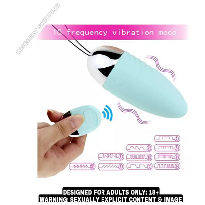 USB rechargeable vibrating egg massager with wireless remote control and compact ergonomic design.