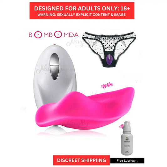 Women's wearable wireless vibrating massager with remote control and ergonomic silicone design.