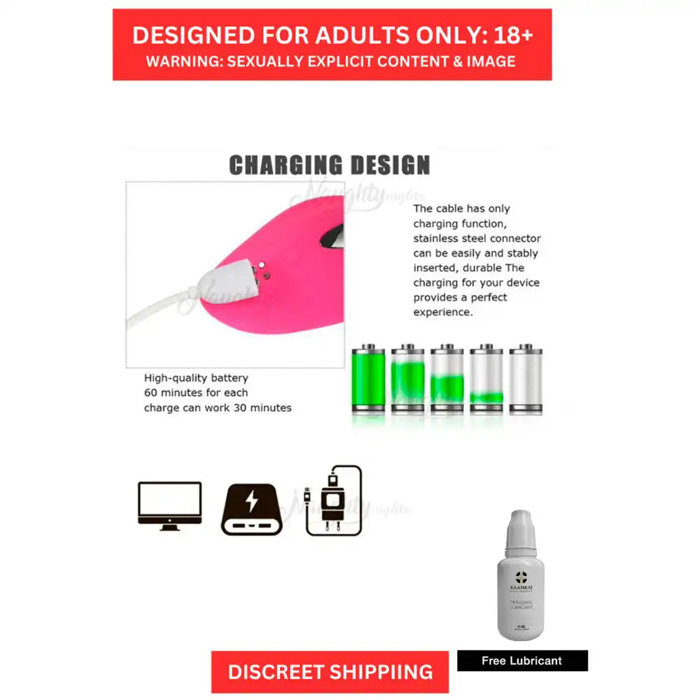 Women's wearable wireless vibrating massager with remote control and ergonomic silicone design.